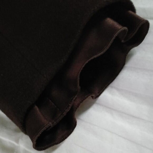 Strenesse Chocolate Brown Wool-Cashmere Jacket with Silk Ruffle - Picture 12 of 16